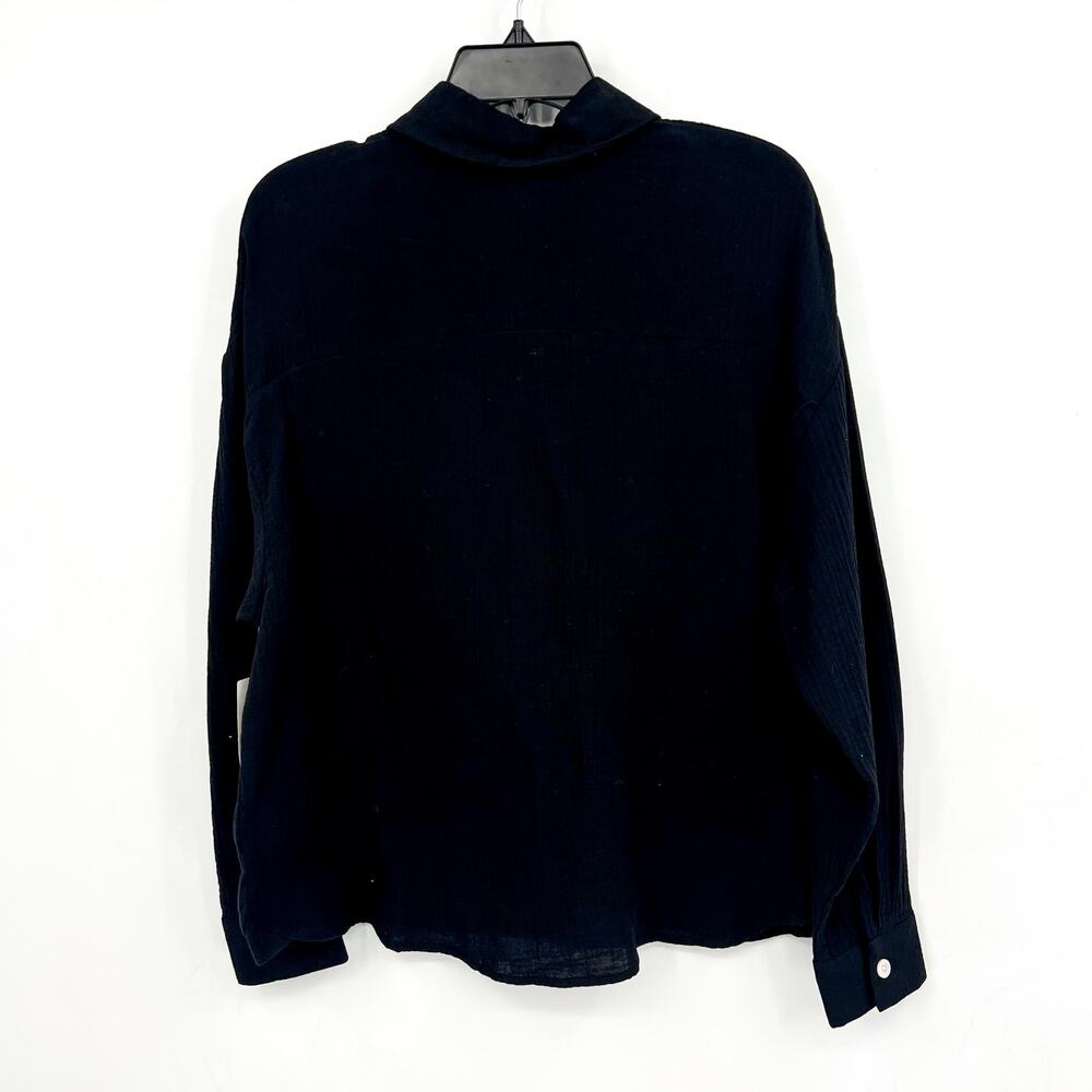 CLUB SOCIAL JADELYNN BROOKE Casual Button Up Shirt Large Black Long Sleeve NWT - Picture 5 of 7